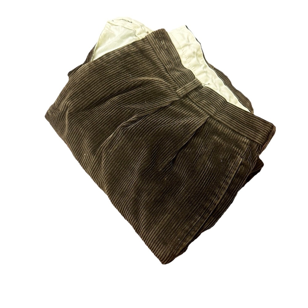 Brooks Brothers 346 Corduroy Pants Mens 35x30 Brown Cotton Casual Preppy FLAW